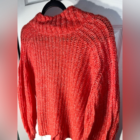 Anthropologie Honore Ribbed Knit Wool Blend Balloon Sleeve Cropped Sweater M - Picture 7 of 7